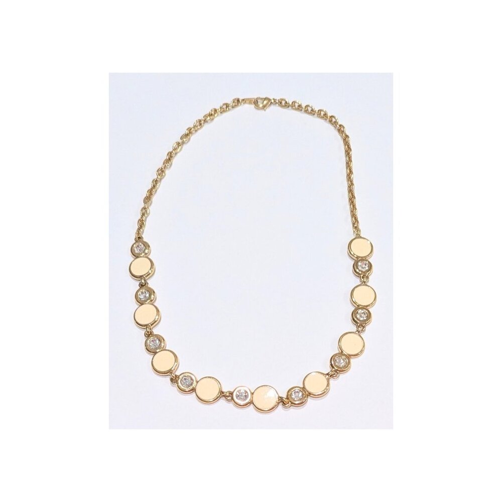 Gold Tone Ivory Enamel Necklace Drop Earrings Set Gift Box - Picture 3 of 10
